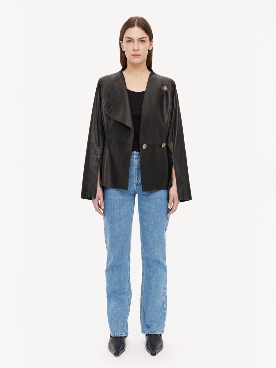 Clothing By Malene Birger | Selmas Cropped Leather Jacket